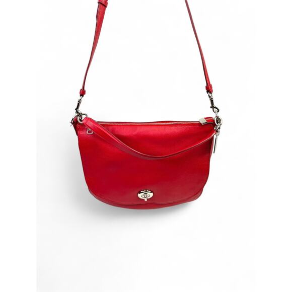 Coach Vintage Elle Red Pebbled Leather Hobo Bag - Picture 13 of 16
